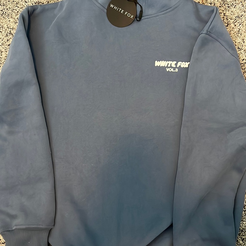 Blue white fox hoodie